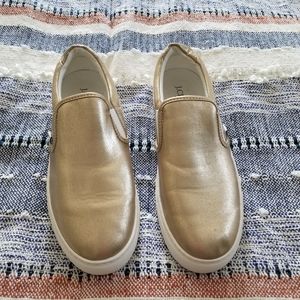 NWOT J. Crew Factory Gold Slip on Sneaker